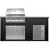 Haven Outdoor HART72DRAWBB - Haven Outdoor™ 72" Brushed Black Outdoor Kitchen Island