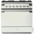 AGA Elise Series Classic Color Collection AEL361DFABWHT - AGA 36 Inch Freestanding Dual Fuel Range Antique Brass Trim