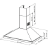 AGA AMCHD44SKY - 44 Inch Midnight Sky Canopy Range Hood Dimensions