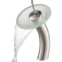Kraus Vessel Mixer Series KGW1700SNFR - Waterfall Bathroom Faucet with Frosted Glass Disk in Satin Nickel