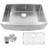 Nantucket Sinks Pro Series APRON332210SR16 - 33 Inch Single Bowl Farmhouse Apron Front Kitchen Sink with 16 Gauge Stainless Steel