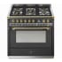 Steel Cucine Ascot Series AQY9S4MANO - 36 Inch Freestanding Dual Fuel Range