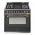 Steel Cucine Ascot Series AQY9S4TANO - 36 Inch Freestanding Dual Fuel Range
