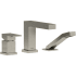Rohl Kubik TUS16BN - Kubik 3-Hole Deck Mount Tub Filler Trim with Hand Shower in Brushed Nickel