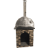 Tru Islands B43011101 - Stacked Stone Brown with Steel Gray Polished Countertop; WPPO Pro 5 Pizza Oven