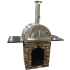 Tru Islands B43011101 - Stacked Stone Brown with Steel Gray Polished Countertop; Stand with Side Shelves