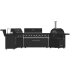 Forno FODKT2568BLK - 176 Inch Freestanding Bbq Grill with 99,600 BTU BBQ Stainless-Steel Burners