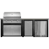 Haven Outdoor HART96REFBB - Haven Outdoor™ 96" Brushed Black Outdoor Kitchen Island