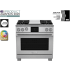 BlueStar Dual Fuel Series BSDF364G - 36 Inch Freestanding Dual Fuel Range with 4 Sealed Burners in Front View