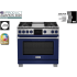 BlueStar Dual Fuel Series BSDF364G - 36 Inch Freestanding Dual Fuel Range with 4 Sealed Burners in Front View