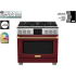 BlueStar Dual Fuel Series BSDF366BCPLT - 36 Inch Freestanding Professional Dual Fuel Range with 6 Sealed Burners in Front View