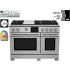 BlueStar Dual Fuel Series BSDF486GLCPLT - 48 Inch Freestanding Dual Fuel Range with 6 Sealed Burners in Front View