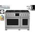 BlueStar Dual Fuel Series BSDF488BLCPLT - 48 Inch Freestanding Dual Fuel Range with 8 Sealed Burners in Front View