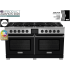 BlueStar Dual Fuel Series BSDF6010BLCPLT - Dual Fuel Series 60 Inch Freestanding Dual Fuel Range with 10 Sealed Burners in Front View