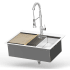 Bull 12535 - 30 Inch Dual Mount Stainless Steel Kitchen Sink with Hot and Cold Water Faucet