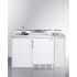 Summit C60ELGLASSNR - 60" x 24" Combination Kitchen with 2-Burner Ceramic Glass Cooktop, Built-in Sink and Faucet, and 2 Storage Cabinets (refrigerator is not included).