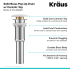 Kraus Viva Series PU20GWH - Solid Brass Pop-Up Drain with Ceramic Top