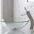 Kraus Single Tone Series CGV10112MM10SN - 17 Inch Clear Glass Vessel Sink Combination