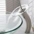 Kraus Single Tone Series CGV10112MM10SN - 17 Inch Clear Glass Vessel Sink Combination