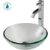 Kraus Single Tone Series CGV1011412MM1007CH - KRAUS 14-inch Clear Glass Bathroom Vessel Sink