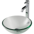 Kraus Single Tone Series CGV1011412MM1007CH - KRAUS 14-inch Clear Glass Bathroom Vessel Sink