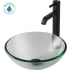 Kraus Single Tone Series CGV1011412MM1007ORB - KRAUS 14-inch Clear Glass Bathroom Vessel Sink