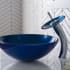 Kraus Galaxy Fire Series CGV20412MM10CH - Irruption Blue Glass Bathroom Vessel Sink