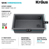 Kraus KFDW133MGR - 33 Inch Fireclay Single Bowl Dual Mount Workstation Kitchen Sink Dimension