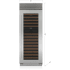 Sub-Zero Classic Series CL3050WASPR - 30 Inch Built-In Dual Zone Wine Cooler in Dimensions Guide View