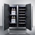 Summit Classic Collection CL64FDSS - There's a 21 wine bottle capacity on the right side, and the left side can hold 60 beverage cans, or store more bottles of wine.