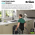 Kraus KWU1103255 - 32 Inch Undermount Workstation Single Bowl Kitchen Sink Contemporary ADA Design
