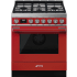 Smeg Portofino CPF30UGGR - Portofino Pro-Style All-Gas Range, Red