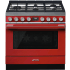 Smeg Portofino CPF36UGMR - Portofino Pro-Style Dual Fuel Range, Red