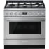 Smeg Portofino CPF36UGMX - Portofino Pro-Style Dual Fuel Range, Stainless Steel