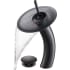 Kraus Vessel Mixer Series KGW1700PU10ORBBLFR - Waterfall Bathroom Faucet with Frosted Black Glass Disk and Pop-Up Drain in Oil Rubbed Bronze