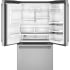 Cafe CYE22UP2MS1 - Under 7 LED lights, the fridge features 4 silver-trimmed glass shelves, 2 crisper drawers with glass cover, 1 full-width drawer with adjustable temperature, and 6 door bins.