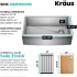 Kraus KWF21033 - 33 Inch Farmhouse Workstation Single Bowl Kitchen Sink Dimensions