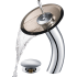 Kraus Vessel Mixer Series KGW1700PU10CHBRCL - Waterfall Bathroom Faucet with Clear Brown Glass Disk and Pop-Up Drain in Chrome