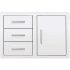 Summerset DC333 - 33 Inch Stainless Steel Flush Mount 3-Drawer &amp; Access Door Combo with Hidden Hinge