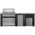 Haven Outdoor HART96DRAWBB - Haven Outdoor™ 96" Brushed Black Outdoor Kitchen Island