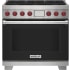 Wolf M Series DF36650BKP - 36 Inch Freestanding Dual Fuel Smart Range in Front View