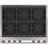 Wolf M Series DF36650BKP - 36 Inch Freestanding Dual Fuel Smart Range in Cooktop View