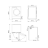 Smeg DH24UWH - 24 Inch Dryer in Dimension Guide View
