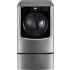 LG TurboSteam Series DLEX9000V - 9.0 cu. ft. TurboSteam Dryer in Graphite Steel, shown with optional pedestal (model WDP5V).