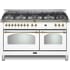 LOFRA Dolcevita RWOD60MMG800 - Dolcevita 60 Inch White Duel-Fuel Range with Brass Trim