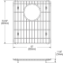 Elkay LKOBG1516SS - Elkay Stainless Steel Bottom Grid with Dimensions