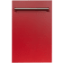 ZLINE DWRM18 - 18 Inch Top Control Dishwasher in Red Matte with Stainless Steel Tub and Traditional Style Handle
