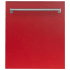 ZLINE DWRM24 - 24 Inch Top Control Dishwasher in Red Matte with Traditional Style Handle