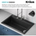 Kraus Bellucci™ KGTW233MB10075MB - 33 Inch Workstation Single Bowl Granite Top Mount Kitchen Sink Drop-In Design