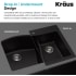 Kraus Quarza Series KGD442BL10075MB - 33 Inch Dual Mount Double Bowl Granite Kitchen Sink Drop In / Undermount Design